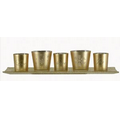 Love, Peace & Joy 5 Piece Glass Votive Set in Gold